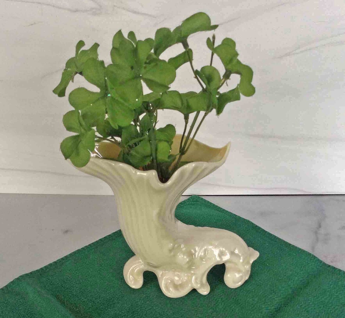 Belleek Fermanagh Spill Vase 6th Green Mark MINT Condition Etsy