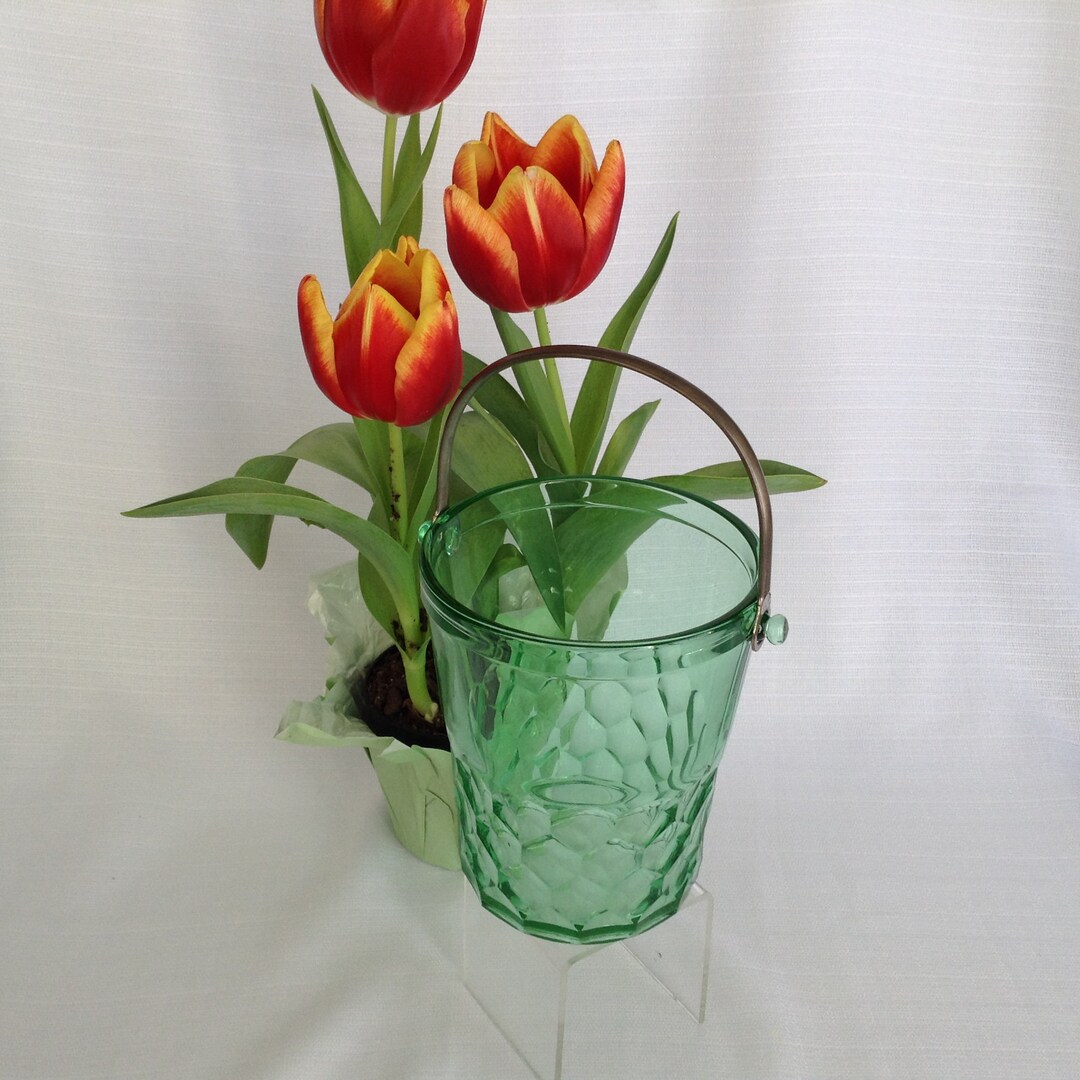 Ice Bucket Green Depression Ice Bucket With Hexagon Design Ice Bucket