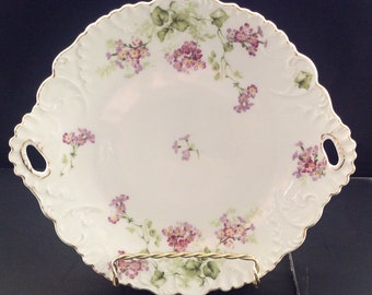 LS S Carlsbad Cake / Serving Plate 1 of 2 Antique Serving Plates LS&S Carlsbad Handled Cake Plate 100 year old Austria China Carlsbad