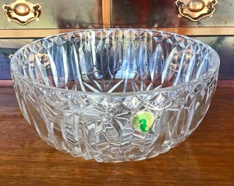 WATERFORD Crystal Bowl Waterford 8" Salad Bowl New In Box Acid Etched and Waterford Label NIB Made in Ireland