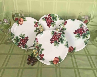 Royal Doulton Dessert/Salad/ Sandwich Plates Royal Doulton "Vintage Grape" Plates Set of 4 Microwave Dishwasher Oven Safe MINT Condition