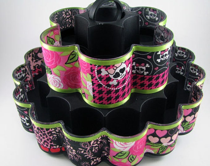 Pink Skulls Altered Pampered Chef Spice Rack Carrousel Caddy Etsy