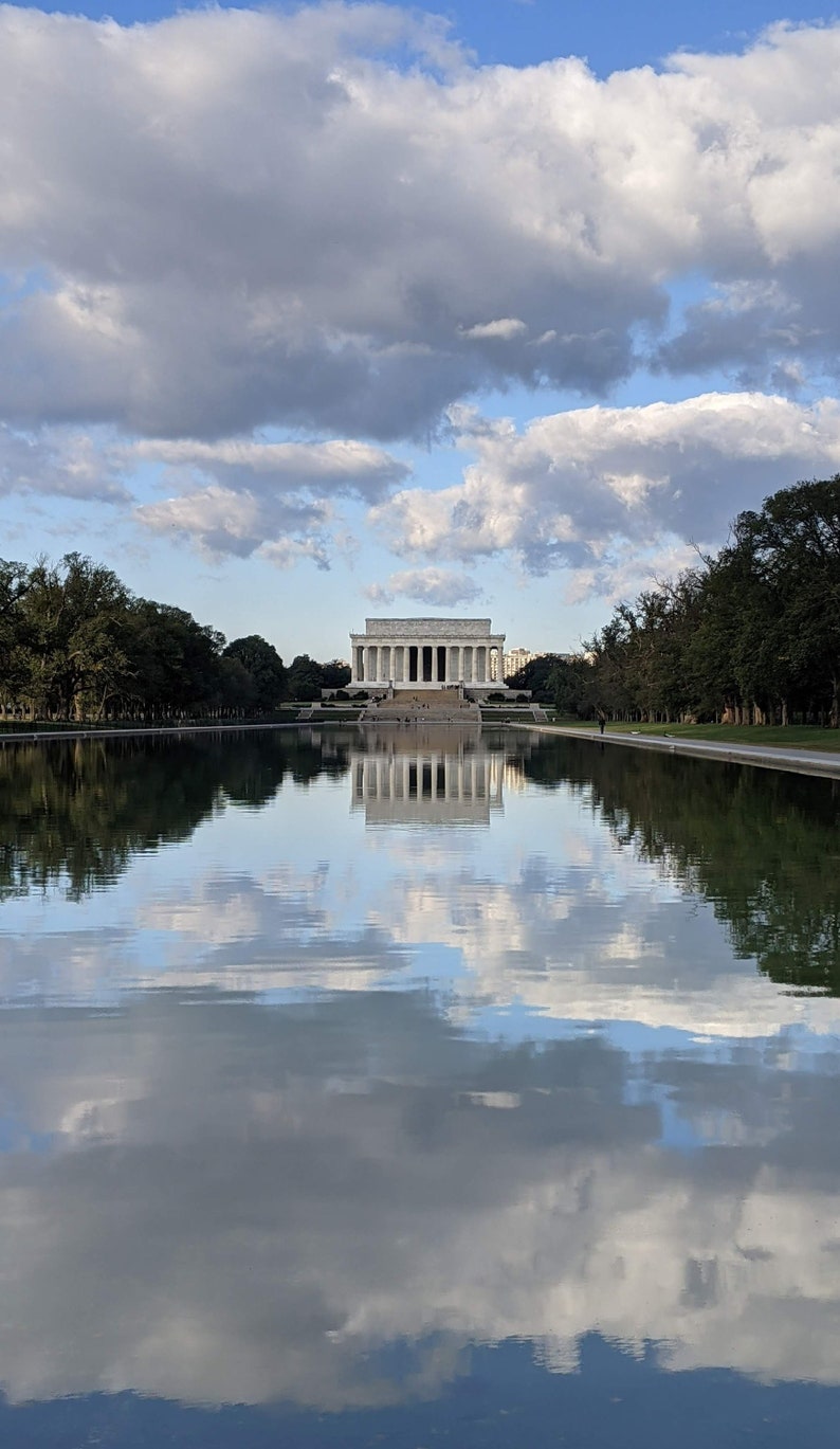 Monuments: Lincoln Memorial Fall Blue Sky Clouds Washington, DC image 1