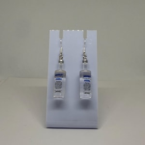 Novelty Vodka Silver Earrings