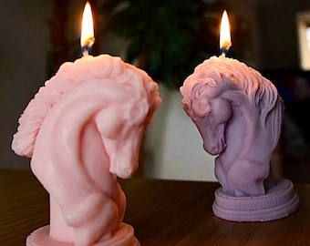Hand-Poured Horse Sculpture Candle, Eco-Friendly Coconut Rapeseed Wax, Animal Lover Gift