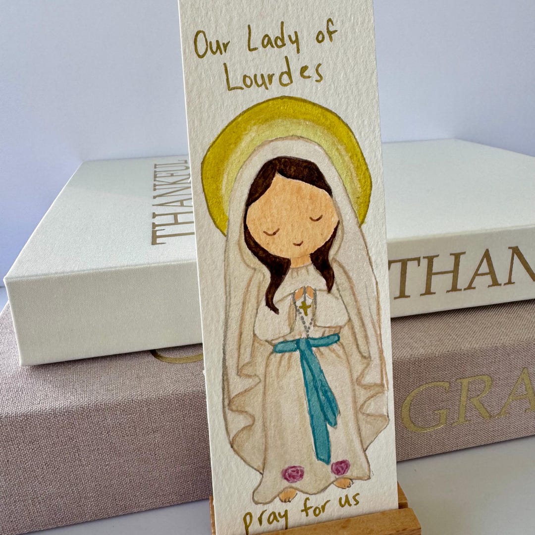 Unique Watercolor Bookmark With Tassel | Our Lady of Lourdes Catholic ...