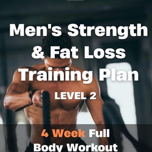 Plan de entrenamiento para perder grasa para hombres / Programa de entrenamiento de cuerpo completo de 4 semanas / PDF imprimible de fitness