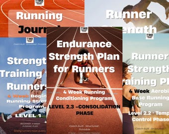 Runner Training Program Bundle | 4 Month Running Strength System | Printable Fitness PDF