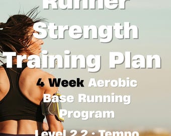 Runner Strength Training Plan | 4 Week Aerobic Base Running Program | Printable Fitness PDF