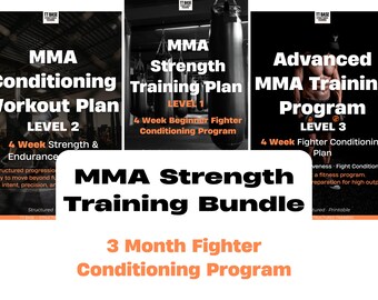 MMA Strength Training Bundle | 3 Month Fighter Conditioning Program | Printable Training PDF