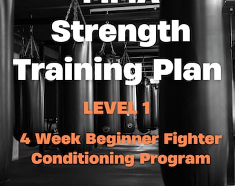MMA Strength Training Plan | 4 Week Beginner Fighter Conditioning Program | Printable Training PDF