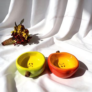 Apfel kleine Keramikschale - Smiley-Ring-Halter, kleine Schmuckschale, Valentinstag, Muttertagsgeschenk, Schreibtischdekoration für Sie