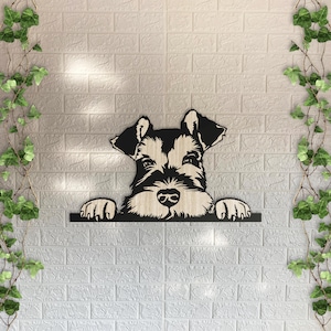 Laser Cut Miniature Schnauzer Wood Wall Art: Rustic Dog Breed Decor