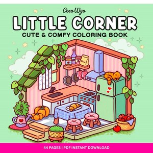 Little Corner Coloring Pages Cozy Coloring Books Digital Download 44 Coloring Pages PDF