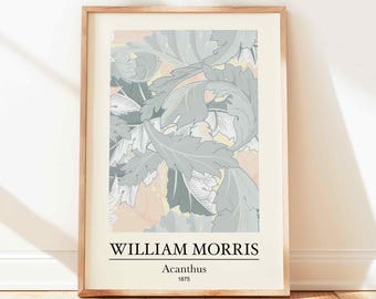 William Morris Pink Rose Print: Vintage Botanical Giclée Art