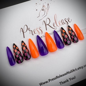 Press on EXPRESS-Checker Orange/Purple