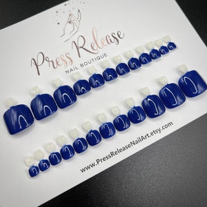 Press On Toe Nails -Sailor Blue