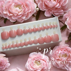 Press On Toe Nails -Pink Dazzle