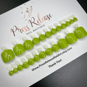 Press On Toe Nails -Monstera Green
