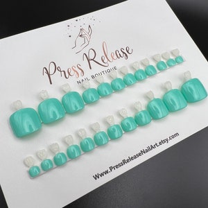 Press On Toe Nails -Sea Green
