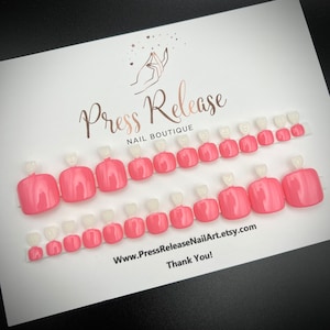 Press On Toe Nails- Pretty Pink