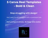 Canva Reel Templates – Bold & Clean | 5 Editable Canva Templates for Reels | Easy to Customize Instagram Post Templates
