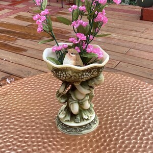 Vintage Regaline Hand Painted Hard Plastic  60s Cherub Planter