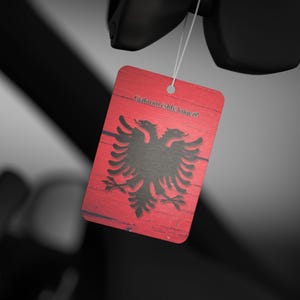 Albanian Eagle Car Air Freshener, Shqiptar Car Accessories, Car Scent, Albanian Gift, Car Odor Eliminator, 28 Nentori Shqipe, Patriotic Car