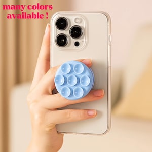 Silicone Suction Phone Grip – Round Adhesive Holder for iPhone & Samsung