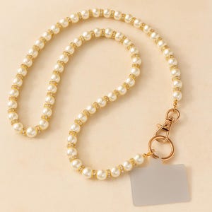 Pearl Phone Chain – Elegant Beaded Phone Strap, Handmade Lanyard for iPhone & Android