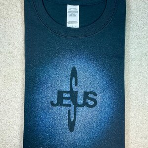 Hand Painted Unisex, Graphic T Shirt, Cool Artistic Classic Tshirt, Jesus Tee Shirt, Religious T Shirt, Large
