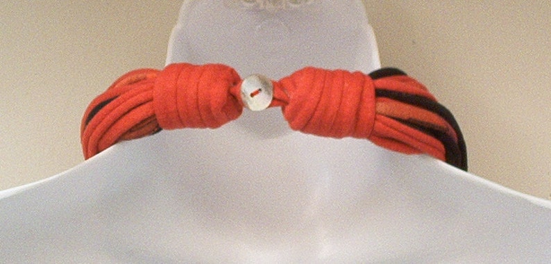 Multi Strand Beaded Choker Scarf Necklace Red /& Black