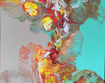 River of Light. Handgemachtes Leinwand Geschenk 50x70 cm Fluidart