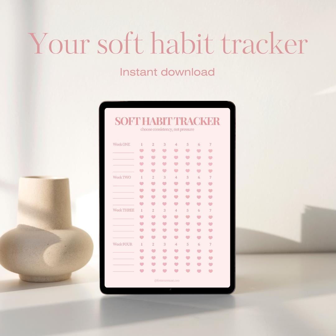 Tracker Soft Soft Habit Tracker - Build Habits Without Pressure - Etsy