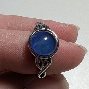 Retro Mood Ring Silver With Colour Changing Stone Fashion Jewelry 90s Throwback Boho Hippie Jewelry