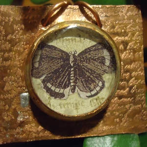 Butterfly on My Copper Letter Pendant with Copper Chain