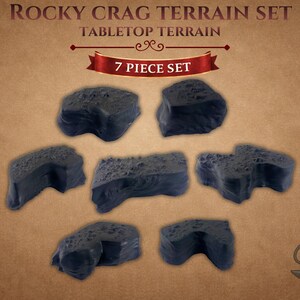 Terreno de risco rocoso: acantilado modular y dispersión de piedras – Diorama de Wargaming para juegos de rol de mesa