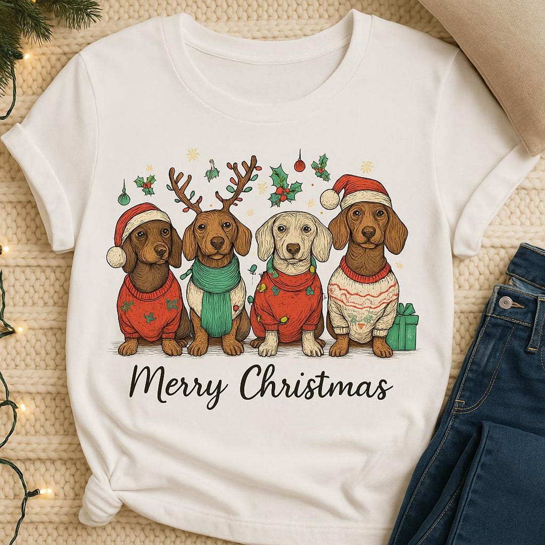 Merry Christmas Dachshund Dog PNG, Merry Christmas Design Png ...