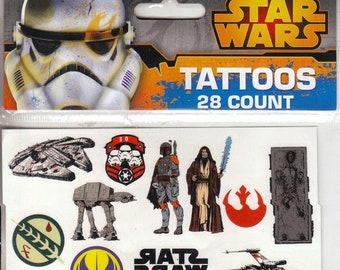 STAR WARS TATTOOS, 2 Packages, Temporary Tattoos, 1 Sheet in each package, Lucasfilm Ltd., Disney, Unused, Explore Now!, embrace123@etsy