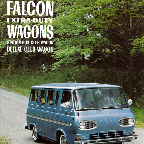 FORD MOTOR COMPANY, 1963, Dealership Brochure, Falcon Extra-Duty Wagons, Deluxe Club Wagon, Automobile, Explore Now!, embrace123@etsy