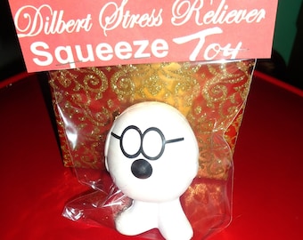 DILBERT DOGBERT SQUEEZIE, Stress Reliever, Dilbert Character, Desk Tech Toy, Scott Adams, Packaged, Unused, Explore Now, embrace123@etsy