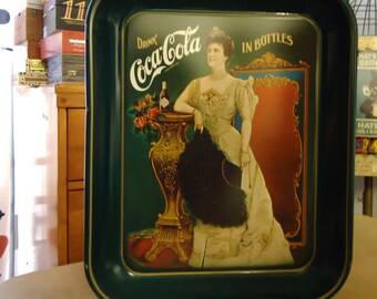 LITHO TIN TRAY, 1975, Atlanta Coca-Cola Bottling Co, Lillian Nordica, 75th Anniversary, Numbered Commemorative Tray, Explore Now, embrace123