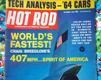 HOT ROD MAGAZINE, 1963, Dragster, Roadster, Rat Rod, Muscle Cars, Chevy, Plymouth, Memphis Rodders, Corvette, Explore Now!, embrace123@etsy