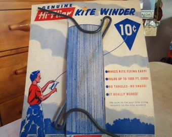 VINTAGE KITE WINDER, 1960, Hi-Flyer Kite Winder, Solid Steel Construction, On Display Card, Unused, Explore Now, embrace123@etsy