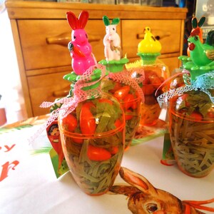 PLASTIC CARROT CONTAINER, Vintage, with 12 Miniature Wood Carrots, Country Easter Farmhouse Display, Explore Now!, embrace123@etsy