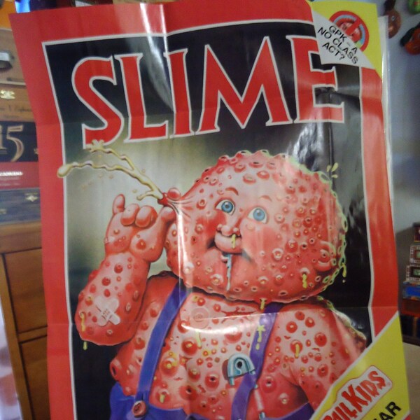 POSTER, 1986, Garbage Pail Kids, Slime Magazine, Pimple Popper, 17 x 12 inches, Topps Chewing Gum Inc., USA, Explore Now!, embrace123@etsy