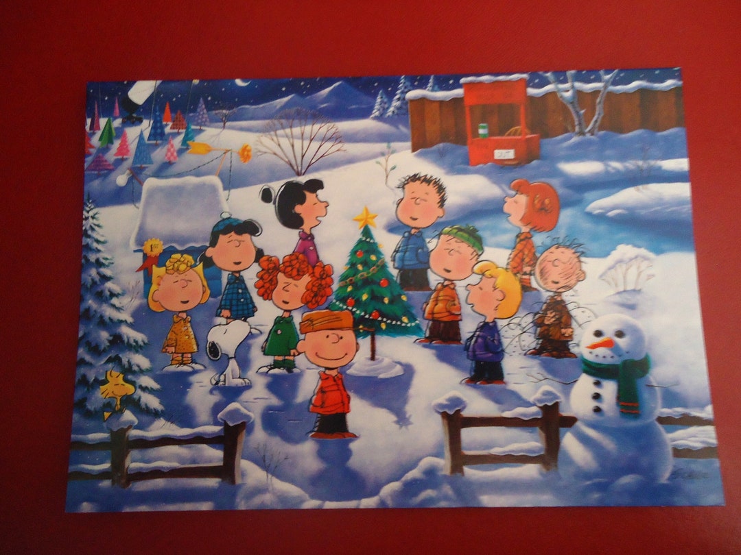 PEANUTS CHRISTMAS CARD Celebrate Family Friends Image - Etsy