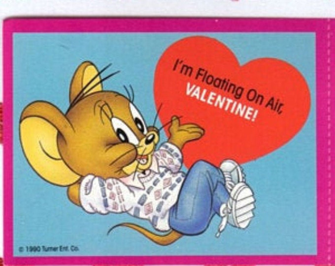 Funny valentines cards VALENTINES 1990 8 Tom et Jerry Valentine Lot Cat Mouse | Etsy