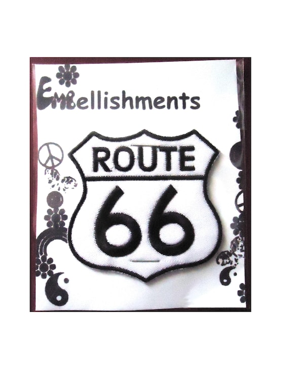 ROUTE 66 PATCH, 2.5 inch Iron On Patch, Embroider… - image 1