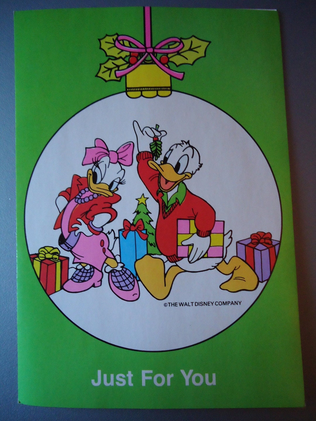 DISNEY CHRISTMAS CARD Donald and Daisy Duck Mistletoe - Etsy